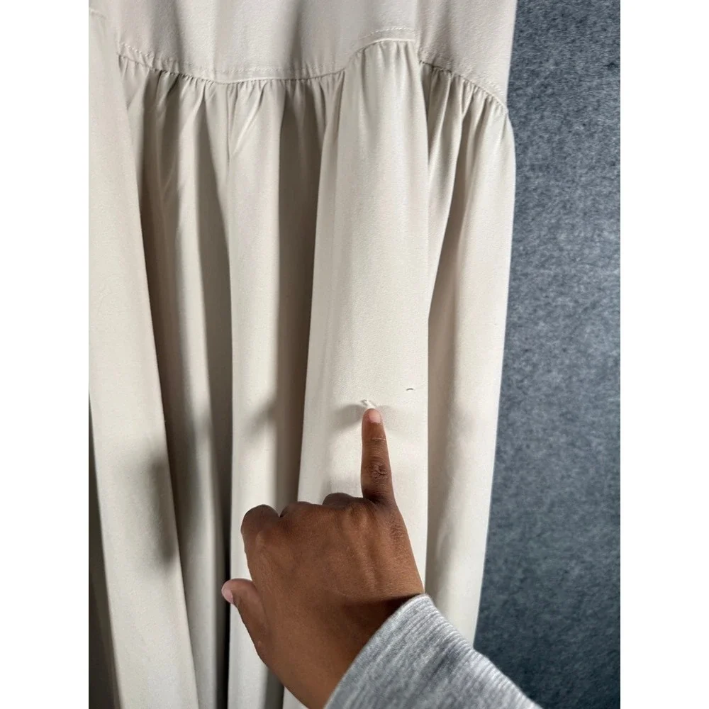 Zella Womens Sleeveless Scoop Neck Maxi Dress Beige Pockets Size L 29953 - Picture 8 of 9